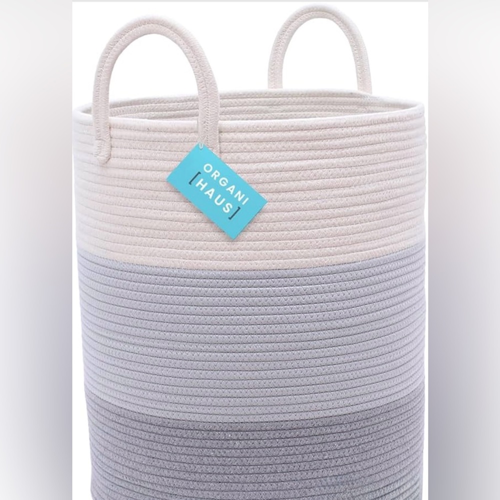 OrganiHaus Gray Nursery Laundry Basket